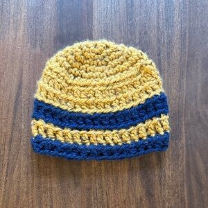 Gold + Navy Knit Hat